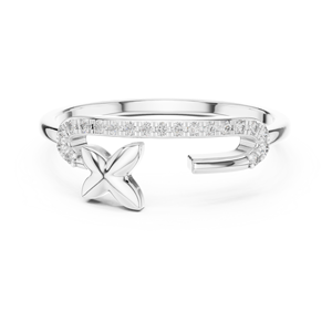 Ensemble de bagues pour femme en diamant de laboratoire abordable, or blanc 18 carats plaqué rhodium, taille brillant, pour fiançailles, mariage, cadeau, glamour - Product Image 4