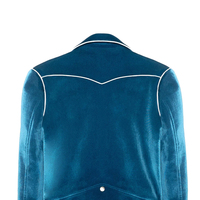 Jaket Kasual Pria Terbaru Bahan Beludru Gaya High Street Warna Solid Custom Logo Depan Kerah Tegak