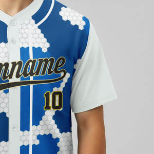 Maillot de baseball pour équipe de club, en twill, faible MOQ, logo personnalisé imprimé en 3D, maillots confortables pour adultes, t-shirt vierge 100% polyester - Product Image 3