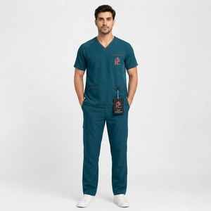 Comfortable medical scrub suit features breathable fabric modern fit and practical design for <b>doctors</b> nurses and healthcare staf - Product Image 1