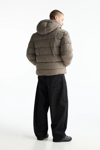 Men's Hooded Polyester Puffer <b>Jacket</b> 100% Nylon Insulated <b>Waterproof</b> Windproof <b>Warm</b> Outerwear - Product Image 4