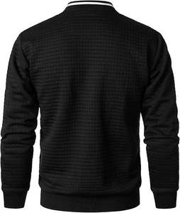 Chaqueta Bomber Casual Varsity para Hombre CREW, 100% Lana, Ligera, Abrigo de Invierno, Cuello Alto, Cierre de Cremallera, Bordada, Servicio OEM, con Calefacción - Product Image 5