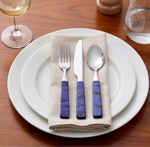 Elegant Purple Handle Flatware Set Fork Knife Spoon Metal Cutlery Dishwasher Safe For Wedding And Dining Use - Product Image 3