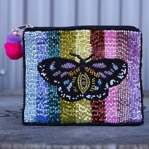Colorful Handmade Beaded Coin Pouch <b>Small</b> Zipper <b>Wallet</b> Vintage Ethnic Purse for Women At Best Price - Product Image 6