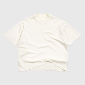 T-shirt à col roulé en maille gaufrée à épaules tombantes, coupe classique, respirant, avec logo personnalisé sur le devant, pour homme, style streetwear, 100 % coton, motif dessin animé - Product Image 1