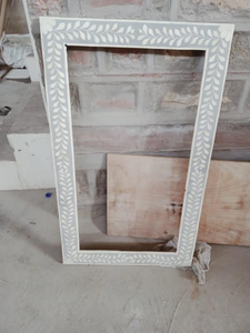 Handmade Modern Square Bone Inlay Polished Edge <b>Wall</b> <b>Mirror</b> - Product Image 5