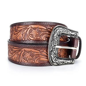 Western <b>Belt</b> Hand Tooling Cowhide American <b>Leather</b> Cowboy Western Unisex <b>Belt</b> With Floral Hand Carving tooled <b>leather</b> <b>belt</b> - Product Image 4