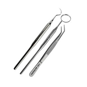 Kit de Examen Dental Profesional de 3 Piezas, Juego de Instrumentos de Cuidado Bucal de Acero Inoxidable con Espejo Bucal y Sonda Exploradora - Product Image 5