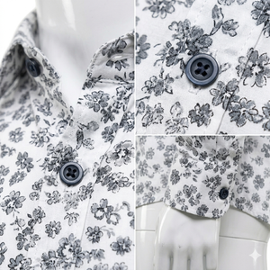 Anti-Wrinkle Breathable Anti-Shrink Anti-Pilling Discharge Printed 100% Cotton Poplin Japan Style Quick Dry Spring <b>Men's</b> <b>Dress</b> - Product Image 4
