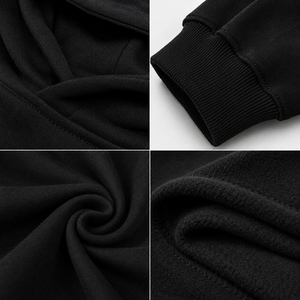 Sudadera con capucha y cremallera para hombre y pantalones deportivos de pierna recta, conjunto deportivo informal con logotipo personalizado - Product Image 3