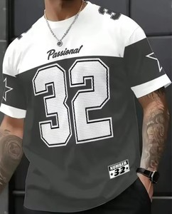 Direct Factory Sale Fashionable And Loose Summer Men's Sports Jerseys Custom Letter Figure Wholesale Printed T-shirts - Product Image 2