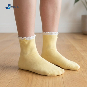 Custom Brand Ruffle and Bow <b>Grip</b> <b>Socks</b> Cute Pastel For Women Kids Ballet Barre Pilates Yoga Studio <b>Socks</b> Wholesale Manufacturer - Product Image 2