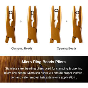 Kit d'outils pour extensions de cheveux, pinces métalliques professionnelles pour l'installation et le retrait, couleur or, qualité supérieure pour salon - Product Image 5
