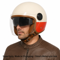 Casque de moto demi-face de luxe en ABS avec système de déverrouillage rapide, imperméable, pour toutes les saisons, équipement de protection pour la conduite en toutes conditions météorologiques