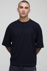 Camiseta Oversize Holgada para Hombre con Hombros Caídos, Estampado Gráfico, Algodón, Manga Corta, Estilo Casual Urbano - Product Image 3