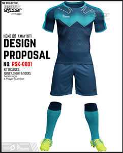 Conjunto de Uniforme de Fútbol Personalizado, Transpirable, de Secado Rápido, 100% Poliéster, Impresión Digital, Nombre/Números del Equipo del Club, Cintura Elástica, Unisex para Adultos - Product Image 3