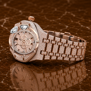 Montre de luxe pour homme en moissanite et diamants, entièrement pavée, avec pierres VVS, bracelet montre - Product Image 3