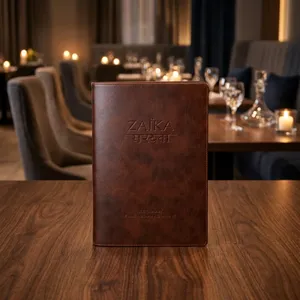 Porte-menu en cuir PU, porte-documents avec coins en métal pour restaurant, hôtel, café, réception - Product Image 6