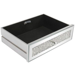 Consolle Moderna 106x38x76cm Argento con Due Pomelli e Elegante Design a Specchio per Ufficio Domestico - Product Image 3