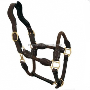 Licou de cheval fantaisie en corde et cuir personnalisé avec muserolle de forme anatomique rembourrée et souple, quincaillerie en laiton réglable - Product Image 3
