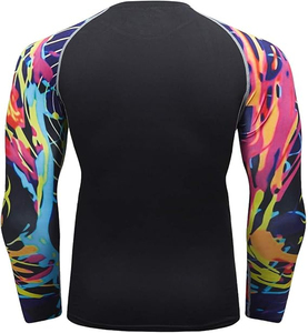 Men's Rash Guard Long Sleeves UPF 50+ UV Sun Protection Quick Drying Splice Compression <b>Swim</b> Shirts Athletic Performance Wear - Product Image 3
