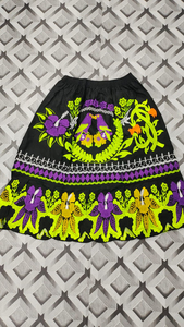 Comfortable Fit Casual Pohnpei Embroidered Ball Gown Mini <b>Skirt</b> Women Pleated <b>Elastic</b> Waist 100% Polyester - Product Image 2