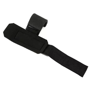 Soporte de Muñeca Ajustable de Nailon con Cierre para Entrenamiento de Levantamiento de Pesas en el Gimnasio, Unisex, Negro - Product Image 4