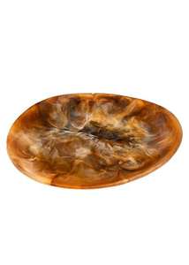 Assiette à salade en résine effet marbre Aqua Swirl, élégante corbeille à fruits, plateau de vanité pour la maison, plat durable pour bijoux et parfums - Product Image 3