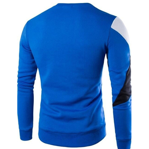 Nouveau sweat-shirt à col rond pour homme de haute qualité, couleur contrastée, tricoté, coupe ajustée, manches longues, vêtement décontracté respirant - Product Image 2