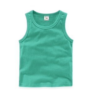 Unisex Kids <b>Tank</b> <b>Top</b> T-Shirts Wholesale Custom Logo Organic Cotton Stock Sleeveless Summer Clothing Sets with Shorts and Pants - Product Image 5