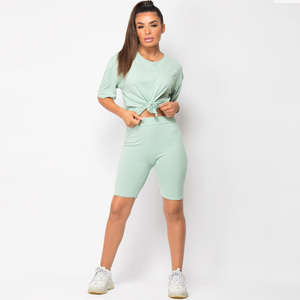 Nuevas Camisetas Deportivas Cortas de Algodón 100% Personalizadas, Lisas, Ajustadas, con Spandex, para Gimnasio, Talla Grande, para Mujer - Product Image 1