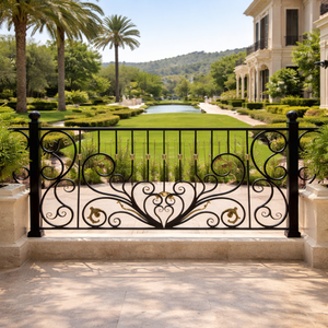 Rampe de balcon élégante en acier inoxydable et fer forgé, rampe métallique sur mesure pour balcon, durable, résistante à la rouille, moderne et décorative - Product Image 1