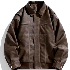 Chaqueta de cuero auténtica personalizada para hombre de alta calidad con cuello levantado y cremallera, chaqueta con precios al por mayor de colores personalizados para hombre - Product Image 1