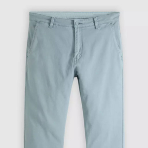 Pantalon en jean slim bleu clair pour homme, coupe droite décontractée, taille mi-haute, couleur unie, idéal pour le printemps - Product Image 3