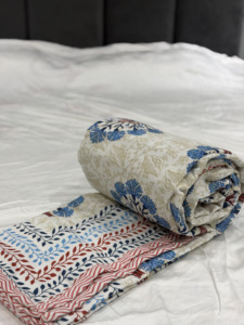 Soft Pure Malmal Mulmul Dohar Woven Traditional Fabric Floral Printed Cotton Cloth for Summer Blanket and Baby <b>Bedding</b> - Product Image 5