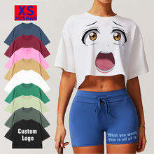 Camiseta de hip-hop con bordado de varias banderas, estilo Y2K, informal, corta, para mujer - Product Image 4