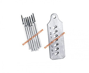 Tapered Baguette Cut <b>Iron</b> Rotary Drill Bits Set for Jewelry Drilling DIY Tools with Storage Plate <b>7</b> Pieces - Product Image 3