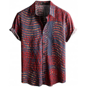 เสื้อเชิ้ตผู้ชายลายดอกไม้ ผ้าลินินผสมคุณภาพพรีเมียม เสื้อชายหาดสไตล์ทรอปิคอล เสื้อผ้าฤดูร้อนเนื้อนุ่ม ขายส่งจากโรงงาน - Product Image 1