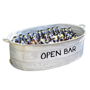 Solid Galvanized Embossed Design Metal Iron Wine <b>Bucket</b> High Quality Tabletop Decorative Ice <b>Bucket</b> Bottom - Product Image 2