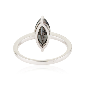 Anillo Solitario de Diamante Negro con Corte Marquesa y Engaste de Puntas, Oro Blanco Sólido de 14K, Novedades, Bajo MOQ, Joyería de Moda, Gran Venta, Proveedor - Product Image 6