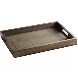 Plateau de service en bois avec poignée en métal, produits en bois faits à la main en Inde, plateaux de service pour aliments, plateau de service décoratif en bois moderne - Product Image 5