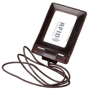 Portefeuille porte-cartes homme de haute qualité en cuir véritable Crazy Horse personnalisé avec sangle, mini, intelligent, fin, anti-RFID, ouverture courte - Product Image 2