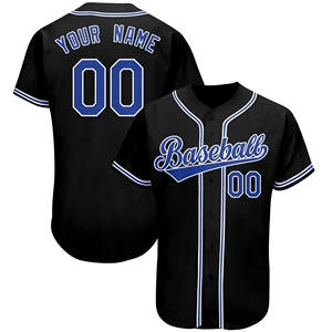 Maillot de baseball uni en maille pour hommes, col en V, brodé, imprimé par transfert thermique, personnalisable, pour adultes, vente en gros - Product Image 5