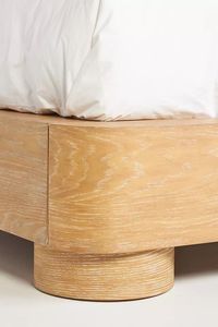 Japandi Style Light Oak Natural Teak Wood Platform <b>Bed</b> Frame - Product Image 4