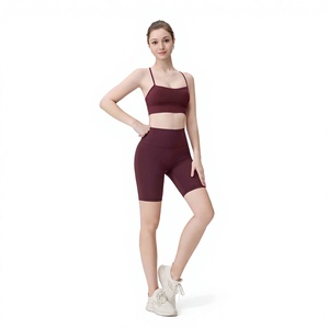 Conjunto Deportivo para Mujer: Top Corto con Espalda Cruzada y Dobladillo Curvo, Leggings Cortos, Sujetador Deportivo, Spandex/Nylon, Estampado, Cintura Alta, Secado Rápido, Transpirable - Product Image 4