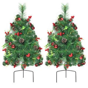 Set di 2 Alberi di Natale Luminosi a Batteria da 24 Pollici per Esterni - Product Image 4