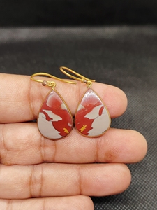 Boucles d'oreilles pendantes en jaspe Noreena, plaquées or micron, en laiton, pour mariage, fête et cadeau – Vente en gros - Product Image 4