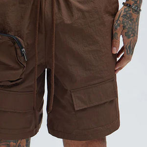 Minimal Design <b>Men</b> <b>Shorts</b> With Comfortable Nylon Material For Bulk Buyers / Casual Wear Design With <b>Zip</b> <b>Pockets</b> And Drawstrings - Product Image 4