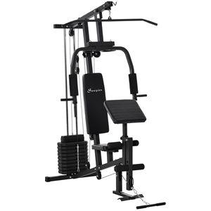 Station de musculation multifonctionnelle pour la maison, hub d'exercices complet - 58,25 L x 42,5 W x 81,5 H, banc de musculation noir - Product Image 1