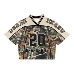2025 New Summer American <b>retro</b> fashion sports loose printed Jersey uniform V-neck American <b>football</b> jersey - Product Image 2